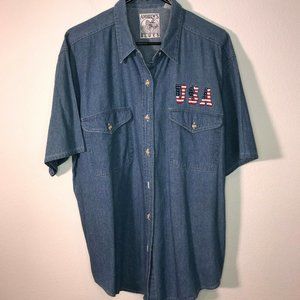 Andrew's Blues Women's USA Button Up Denim Shirt